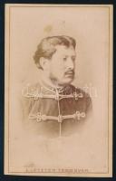 cca 1870 Katonaportré, keményhátú fotó Letzter temesvári műterméből, 10,5×6,5 cm