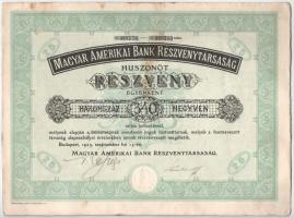 1923. Budapest "Magyar Amerikai Bank Részvénytársaság" 25 részvénye egyben, egyenként 340K...