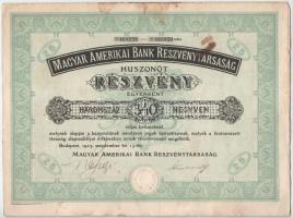 1923. Budapest "Magyar Amerikai Bank Részvénytársaság" 25 részvénye egyben, egyenként 340K...
