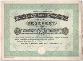 1923. Budapest "Magyar Amerikai Bank Részvénytársaság" 25 részvénye egyben, egyenként 340K...