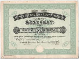 1923. Budapest "Magyar Amerikai Bank Részvénytársaság" 25 részvénye egyben, egyenként 340K...