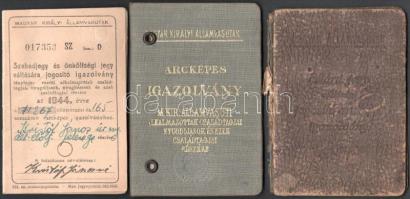 Vegyes vasúti igazolványok, 3 db