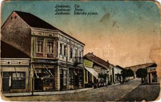 1917 Leskovac, Leskovatz; Tér, üzletek. K.J. Bp. 1916/20. / Platz / Uzarska pijaca / square, shops (EM)