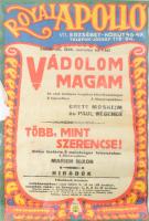 1928 Földes Imre (1881-1948): Royal Apolló, Erzsébet krt. 45-47. Színes litografált art deco filmplakát, műsorplakát, papír, jelzett a plakáton, Rothberger és Weisz nyomda, sérült, hajtásnyomokkal, korábban feltekerve, 45x31 cm. Rendkívül ritka!