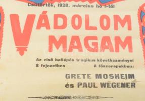 1928 Földes Imre (1881-1948): Royal Apolló, Erzsébet krt. 45-47. Színes litografált art deco filmpla...