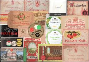 Vegyes italcímke tétel (Budapesti Borforgalmi és Borpalackozó Vállalat, Juhász Testvérek Pincészete, Móri Ezerjó, stb.)
