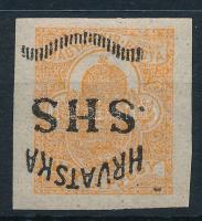 SHS 1918 Hírlapbélyeg fordított felülnyomással, Bodor vizsgálójellel