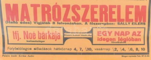 cca 1932 Andrássy Mozgó, Bp., Csengeri ucca 39. Színes art deco filmplakát, műsorplakát, papír, jelz...