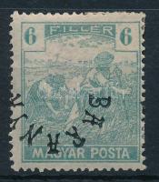 Baranya II. 1919 Magyar Posta 6f értékszám nélkül, fordított felülnyomással, Bodor vizsgálójellel