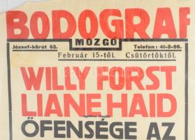 1934 Bodograf Mozgó, Bp., József krt. 63. Őfensége, az elárusítónő, A fejdelem nagy szerelme. Színes...