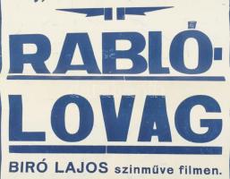 1927 UFA, Rablólovag, Putty Lia, "Magyar Hollywood" a vásznon. Színes filmplakát, műsorpla...