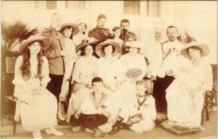 Visit of Tsar Nicholas II to Constanta in 1914, together with the Romanian royal family. Franz Mándy photo - reprint (vágott / cut)