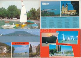 BALATON - 28 db MODERN város képeslap + 1 db térképes képeslapfüzet 11 db képpel / 28 modern town postcards + 1 postcard booklet with maps