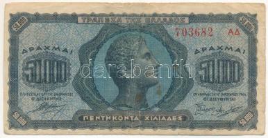 Görögország 1944. Német megszállás 50.000Dr "703682" T:F szép papír Greece 1944. German Occupation 50.000 Drachmai "703682" C:F nice paper Krause P#124