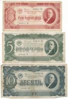 Szovjetunió 1937. 1Ch + 3Ch + 5Ch T:F Soviet Union 1937. 1 Chervonetz + 3 Chervontsa + 5 Chervontsev C:F Krause P#202, P#203, P#204