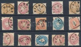 1858-1864 15 db bélyeg FIUME bélyegzésekkel