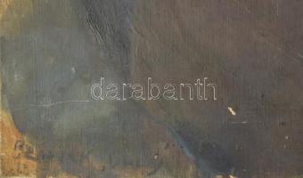 Olvashatatlan jelzéssel, XX. sz. első fele-közepe: Csellózó. Olaj, vászon. Proveniencia: Saphier-gyű...