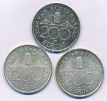 1992-1993. 200Ft Ag "MNB" (3db, 2xklf) T:AU,XF patina
Adamo F13