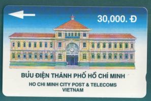 Vietnam 1993 Postaépület 30.000 egységes használatlan telefonkártya