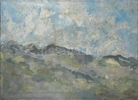 Ferenczy Valér (1885-1954): Hegyvidéki táj. Olaj, vászon. Jelezve balra lent. 75,5x104 cm. Apró sérülésekkel. KIZÁRÓLAG SZEMÉLYES ÁTVÉTEL, NEM POSTÁZZUK! / ONLY PERSONAL COLLECTION AT OUR OFFICE!