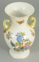 Herendi Viktória mintás váza. Jelzett, kézzel festett, kis kopással, m: 20,5 cm