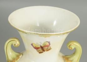 Herendi Viktória mintás váza. Jelzett, kézzel festett, kis kopással, m: 20,5 cm