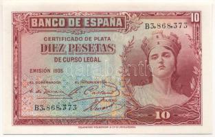 Spanyolország 1935. 10P T:UNC Spain 1935. 10 Pesetas C:UNC Krause P#86