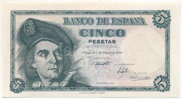 Spanyolország 1948. 5P T:UNC Spain 1948. 5 Pesetas C:UNC Krause P#136