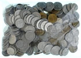 Vegyes, magyar és külföldi érmetétel mintegy ~770g súlyban T:vegyes Mixed, Hungarian and foreign coin lot (~770g) C:mixed