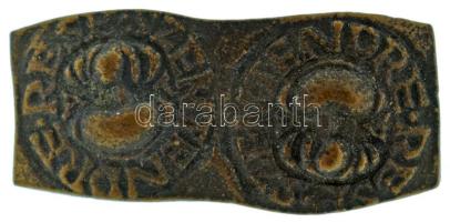 Asszonyi Tamás (1942- ) "RESP SZENTENDRE / EGY PICULA" bronz zseton, két egy "piculás" névérték egyben (42x20mm) T:AU