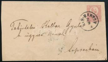 1873 5kr díjjegyes boríték "KIS-MARTON" - Sopron