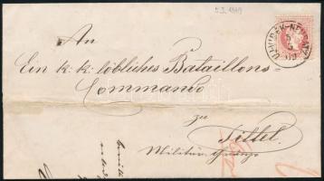 1869 5kr levélen "UJ-VIDÉK-NEUSATZ" - Tittel