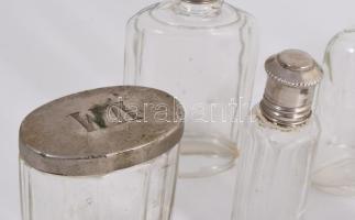 Vízvári Mariska (1879-1954) színésznő 6 darab pipere tégelye, egyiken VM monogrammal, m: 13 cm alatt