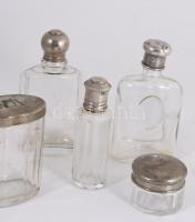 Vízvári Mariska (1879-1954) színésznő 6 darab pipere tégelye, egyiken VM monogrammal, m: 13 cm alatt