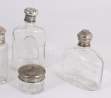 Vízvári Mariska (1879-1954) színésznő 6 darab pipere tégelye, egyiken VM monogrammal, m: 13 cm alatt