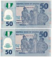 Nigéria 2016. 50N (2x) sorszámkövető, az egyik bankjegy sorszámában a 8-as számban nyomdahiba T:UNC
...