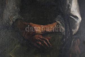 Jelzés nélkül (Koszta József?): Női portré. Olaj, vászon. Hátoldalán utólagosan felragasztott "...