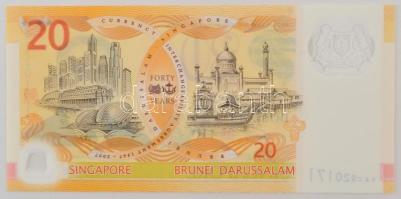 Szingapúr 2007. 20$ "40 éves a Brunei és Szingapúr közti valutaváltási megállapodás" T:UNC...