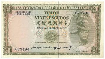 Kelet-Timor 1967. 20Esc T:AU East Timor 1967. 20 Escudos C:AU Krause P#26