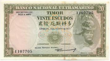 Kelet-Timor 1967. 20Esc T:AU folt East Timor 1967. 20 Escudos C:AU spotted Krause P#26