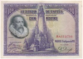 Spanyolország 1928. 100P T:XF,VF folt Spain 1928. 100 Pesetas C:XF,VF spotted Krause P#76a