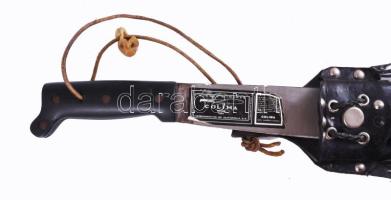 Guatemala Colima machete, jelzett, bőr tokban, teljes h: 80 cm