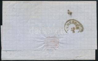 1857 6kr MP III ívszéli nyomat levélen "NEUSATZ" - "TEMESVÁR"