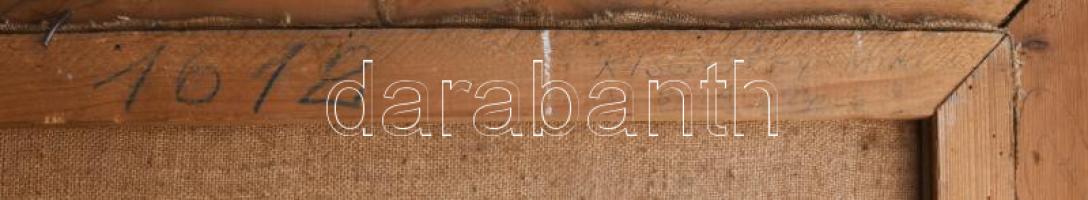 Kisgyörgy Miklós (működött a XX. sz. közepén): Dunakanyar, komp. Olaj, vászon. Jelzett a hátoldalán....