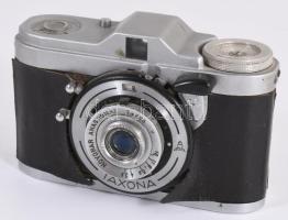 VEB Zeiss Ikon Taxona fényképezőgép, Novonar Anastigmat 3.5/35 objektívvel, kicsit elvált borítással.