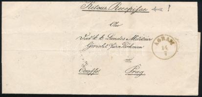 1856 Retour recepisse "AGRAM" - "KRONSTADT"