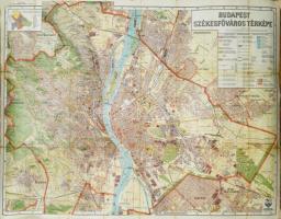 ca 1935 Budapest székesfőváros térképe, 1: 25.000, Bp., M. Kir. Állami Térképészet,vászonra kasírozva, hengerben, 70x90cm