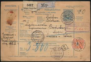 1897 Csomagszállító Svájcba 50kr bérmentesítéssel