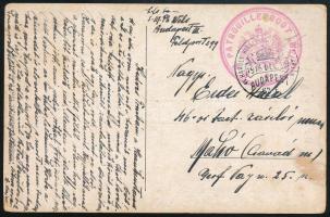 1916 Képeslap dunai flottilla "S.M. PATROUILLENBOOT WELS" bélyegzéssel + koronázási alkalmi bélyegzéssel. Érdekes különlegesség!!!