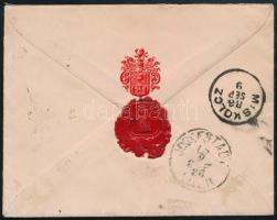 1886 Dekoratív levél 2kr + 3kr bérmentesítéssel "BUDAPEST VÁR B." - Miskolc, továbbküldve ...